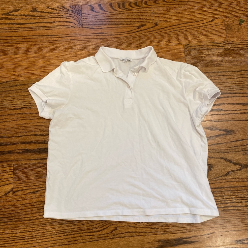 white oversized collared tshirt from subdued in one size!!